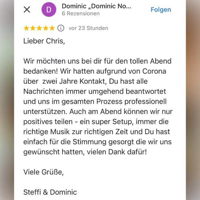 Hochzeit mit DJ auf Schloss Burg im Westerwald